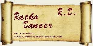 Ratko Dancer vizit kartica
